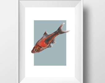 Watercolor Fish-Printable art-Fish printables-Fish print-Fish print art-Fish print out-Fish art-Fish home decor-Fish wall art-Watercolor art