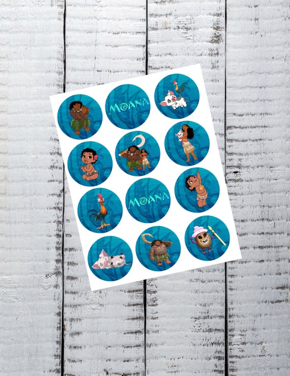 Moana cupcake topper instant download Moana birthday cupcake