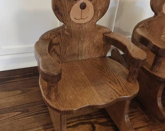 vintage teddy bear rocking chair