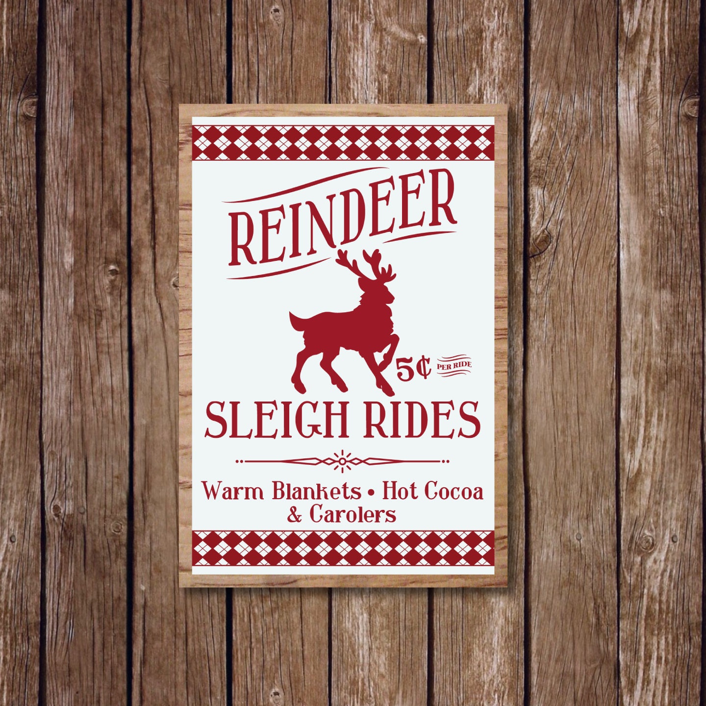 Download Christmas Sign Reindeer SVG Vintage Christmas SVG Print