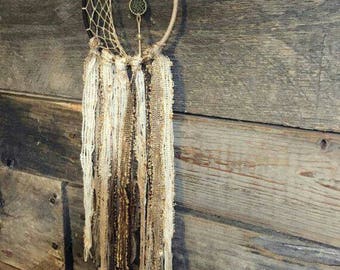 Crescent moon dreamcatcher dream catcher lace earthy dreamcatcher boho nursery