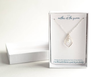 Mother of the Groom Gift - Wedding Gift for Mother of the Groom - Future Mother in Law Gift - Sterling Silver Mother of the Groom Necklace