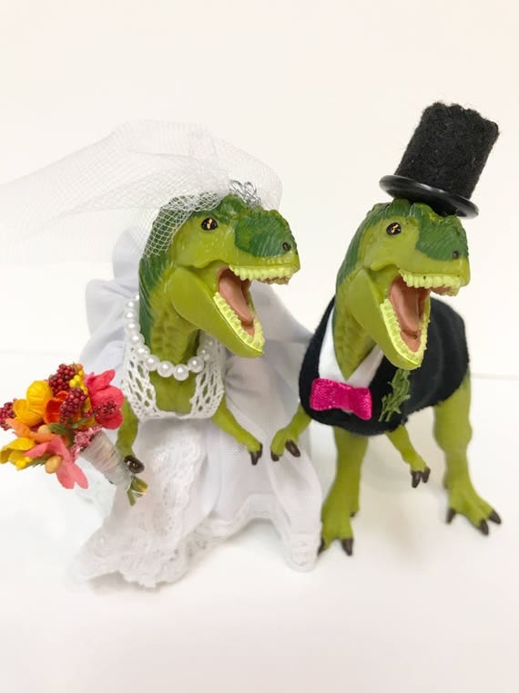 Custom Dinosaur Wedding Cake Topper Animal Wedding Cake