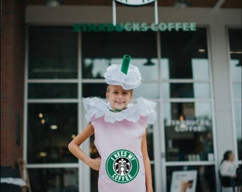 Girls Strawberry Frappuccino Dress Halloween Costume (Newborn - 5T)