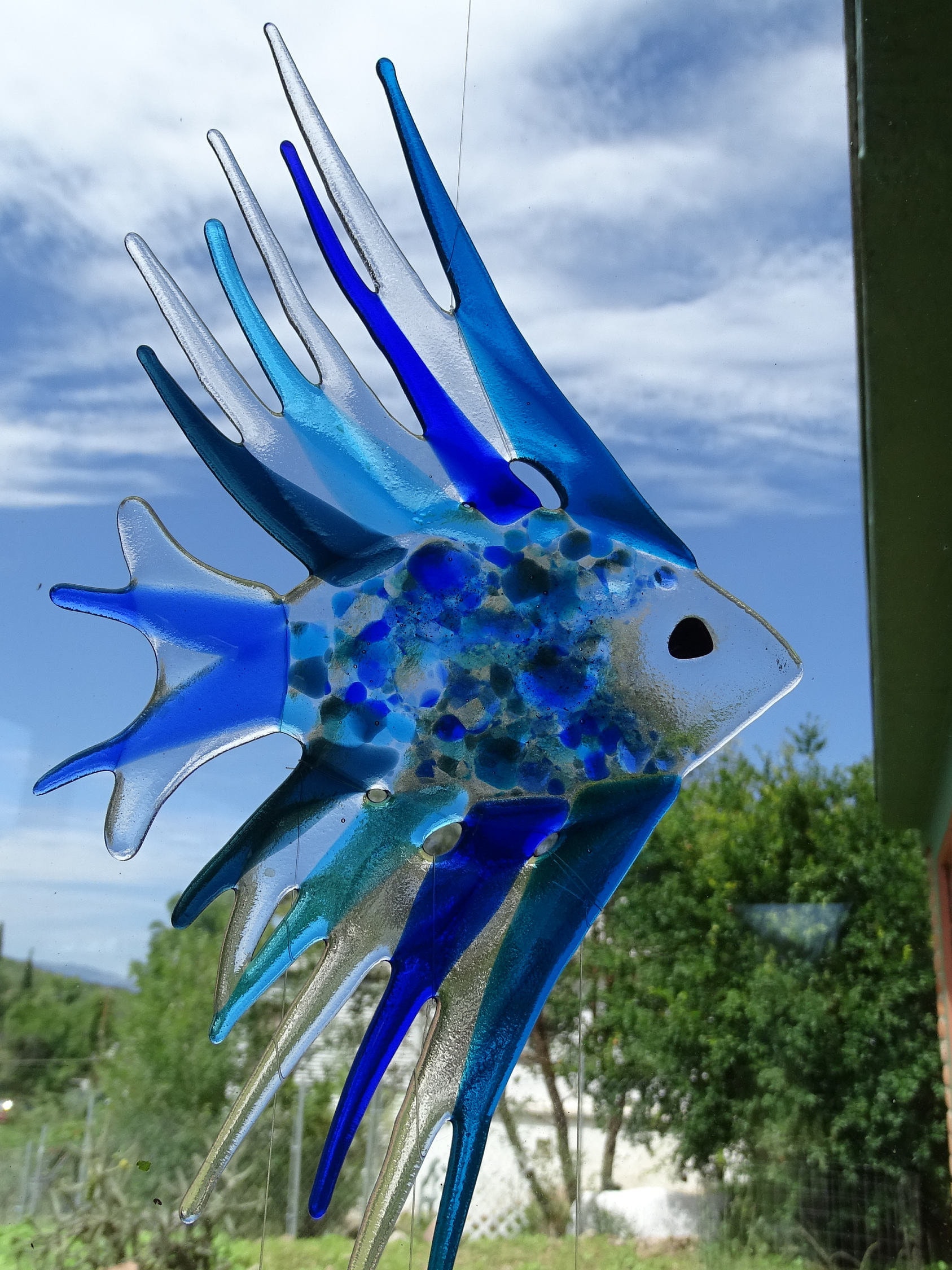 Medium size Fused glass fish chime