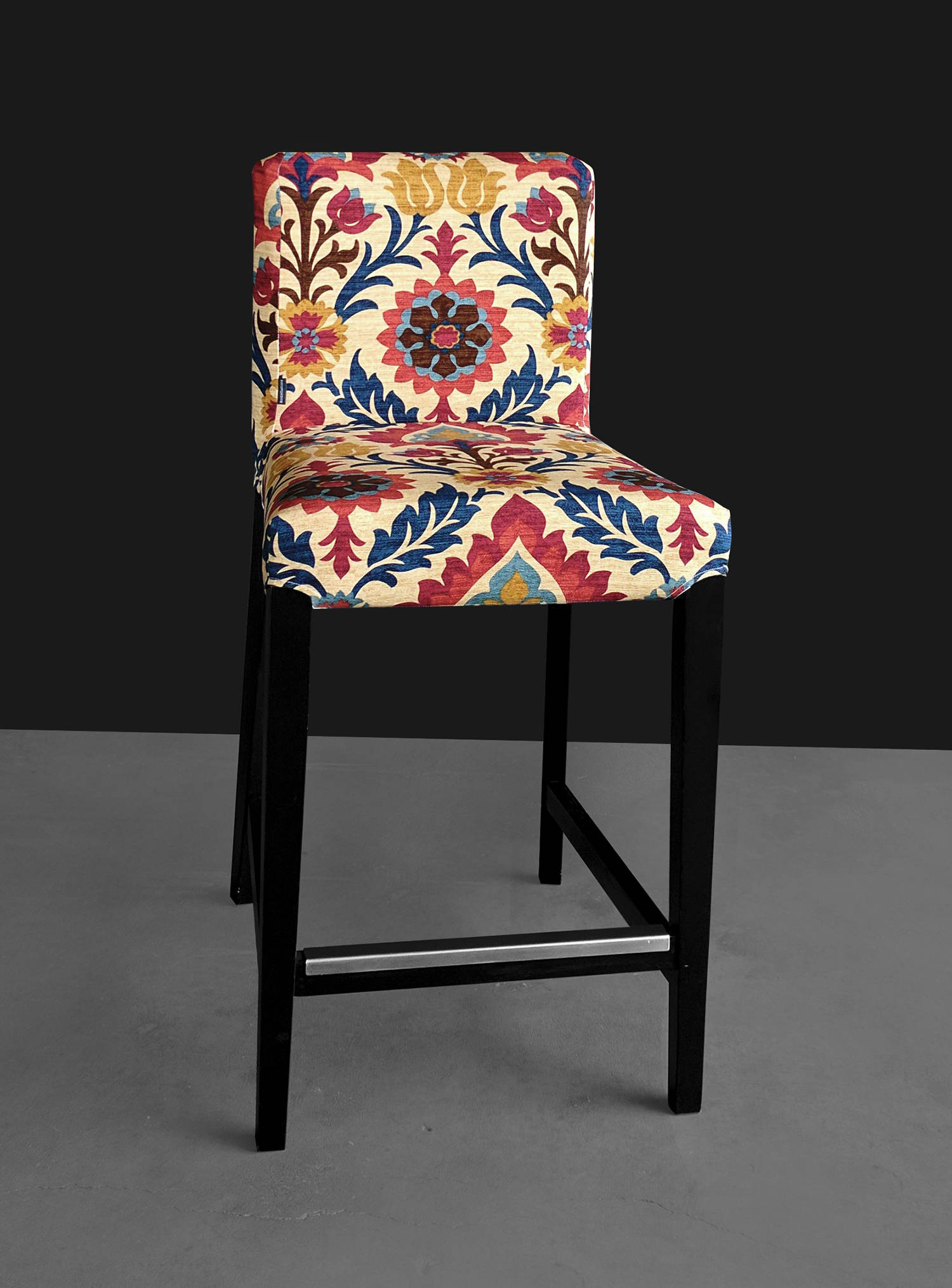 Colorful Flowers IKEA HENRIKSDAL Bar Stool Chair Cover