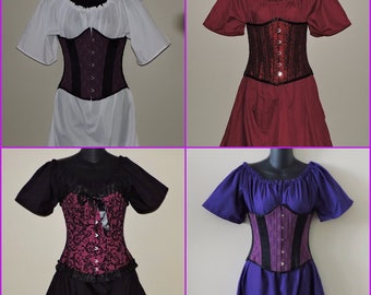 ladies half length short sleeve chemise RTS Pirate shirt medieval renaissance clothing SCA ready to ship