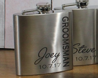 Flask/Engraved/Best Man/Groom Gift/Groomsmen/Bachelor Party/Father's Day/Flask/Color Choice/Personalized/FL00015