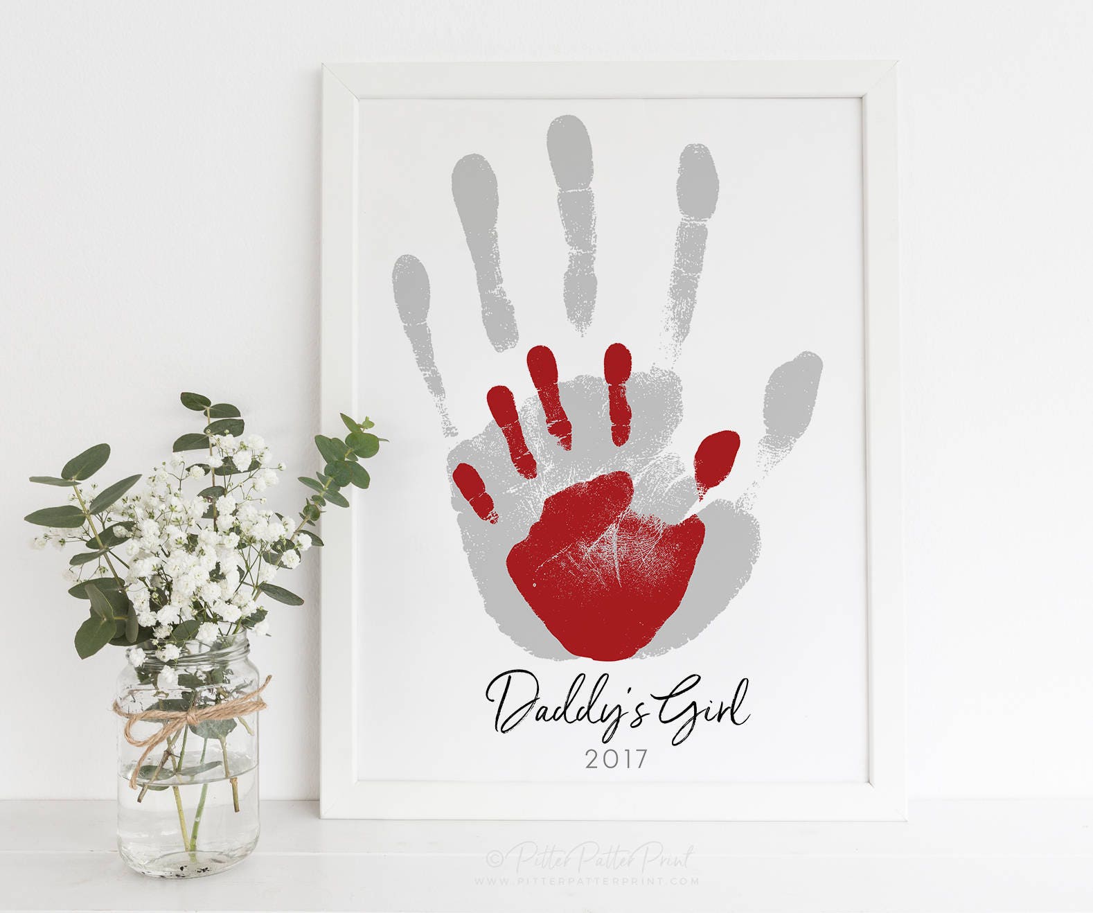 Handprint Valentines Day Gift for Dad from Baby Personalized