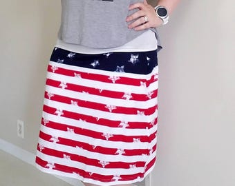 Patriotic, Stars and Stripes, America Knit Skirt