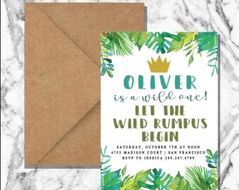 Where the Wild Things Are invitation (digital)