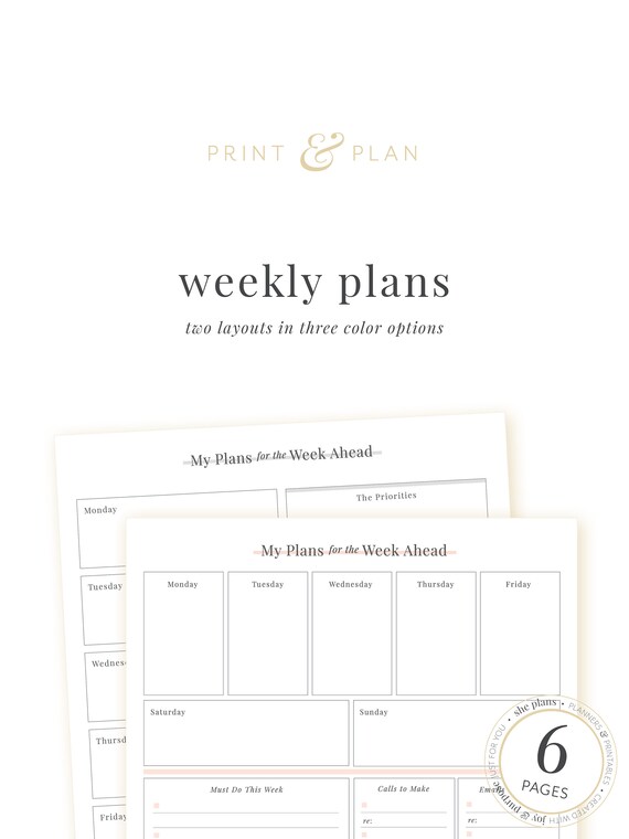 Weekly Planner Printable printable worksheet weekly agenda