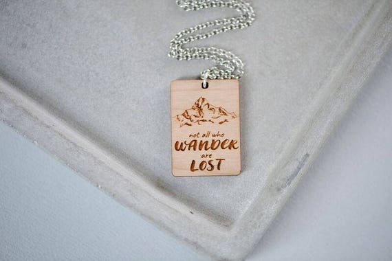 Not All Who Wander Are Lost - Bamboo Wood Necklace - Free Postage Shipping - Travel Necklace - Travellers Wanderlust