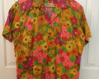 The Sample Shop Hawaiian shirt/Vintage Hawaiian shirt/Psychedelic Hawaiian Shirt