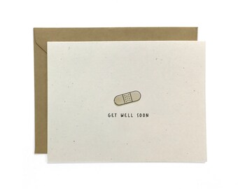 NEW | Illustrated Get Well Soon Card, Recycled Card, Get Well Card