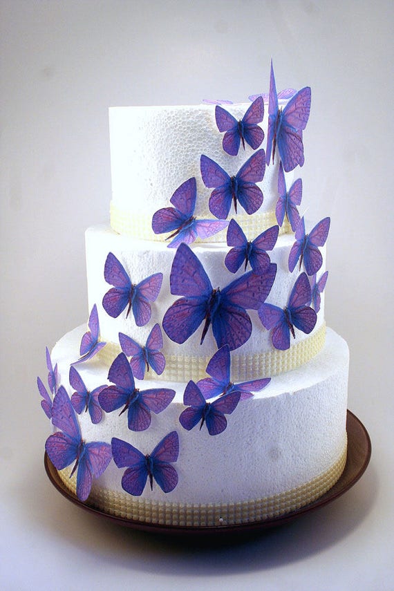 Edible Butterfly Cake Decorations Light Purple Edible