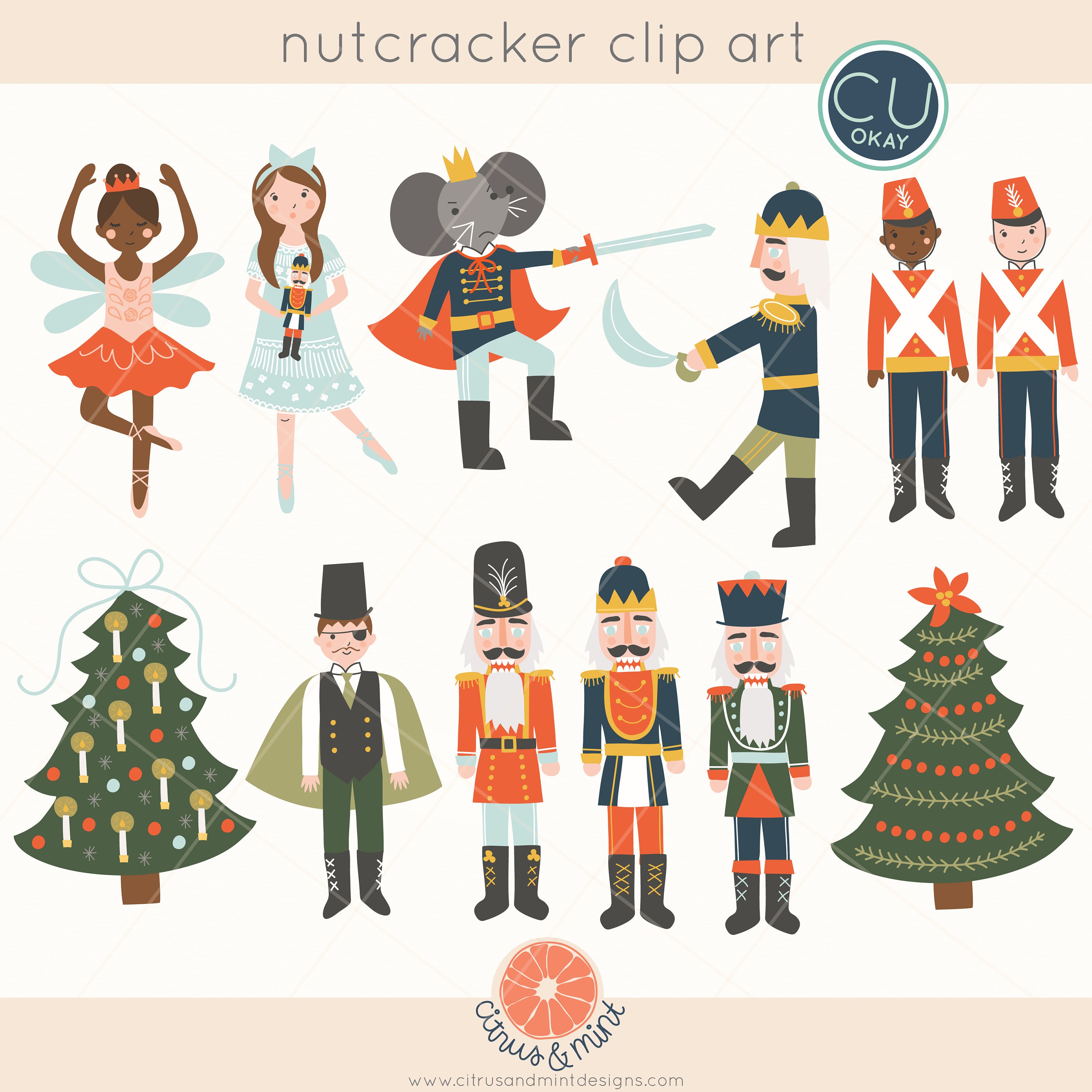 Nutcracker Ballet Christmas Clip Art Graphics Holiday 2017