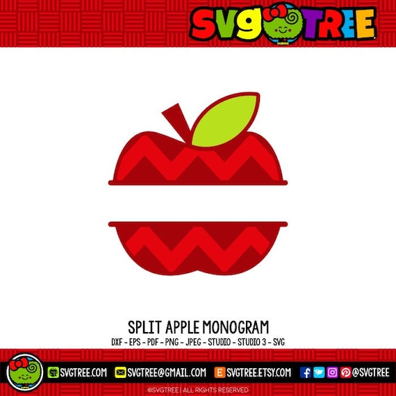 Download Split Apple SVG Teacher SVG Teacher Monogram svg Apple SVG