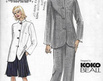 Womens Jacket Top Dress Skirt & Pants OOP Vogue Sewing Pattern V2975 ...