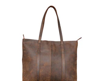 Rustic Leather Tote Bag ,Leather tote,Leather bag, Crazy Horse leather, Women Leather Bags, Leather handbags,shopping bags,Shoulder Bag