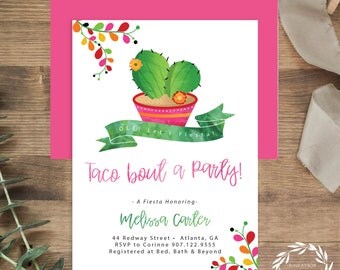 Fiesta Shower Inviation | Taco Bout a Party | Nacho Average Wedding Shower | Mexican Theme | Bridal Shower Invitation | Printable or Printed
