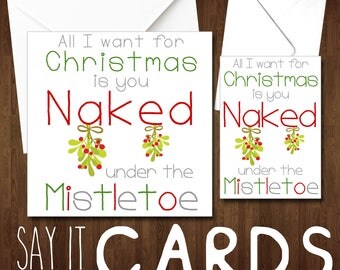 Naked Christmas Card Etsy