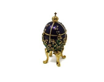 Faberge Style Egg - 1898 Lily of the Valley Faberge Egg - Keepsake Box - Jewelry Box - Porcelain Egg - Vintage Trinket Box - Easter Egg
