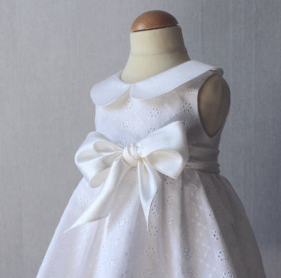 Items similar to Baptism Dress,Christening Dress,Baby Eyelet Dress ...