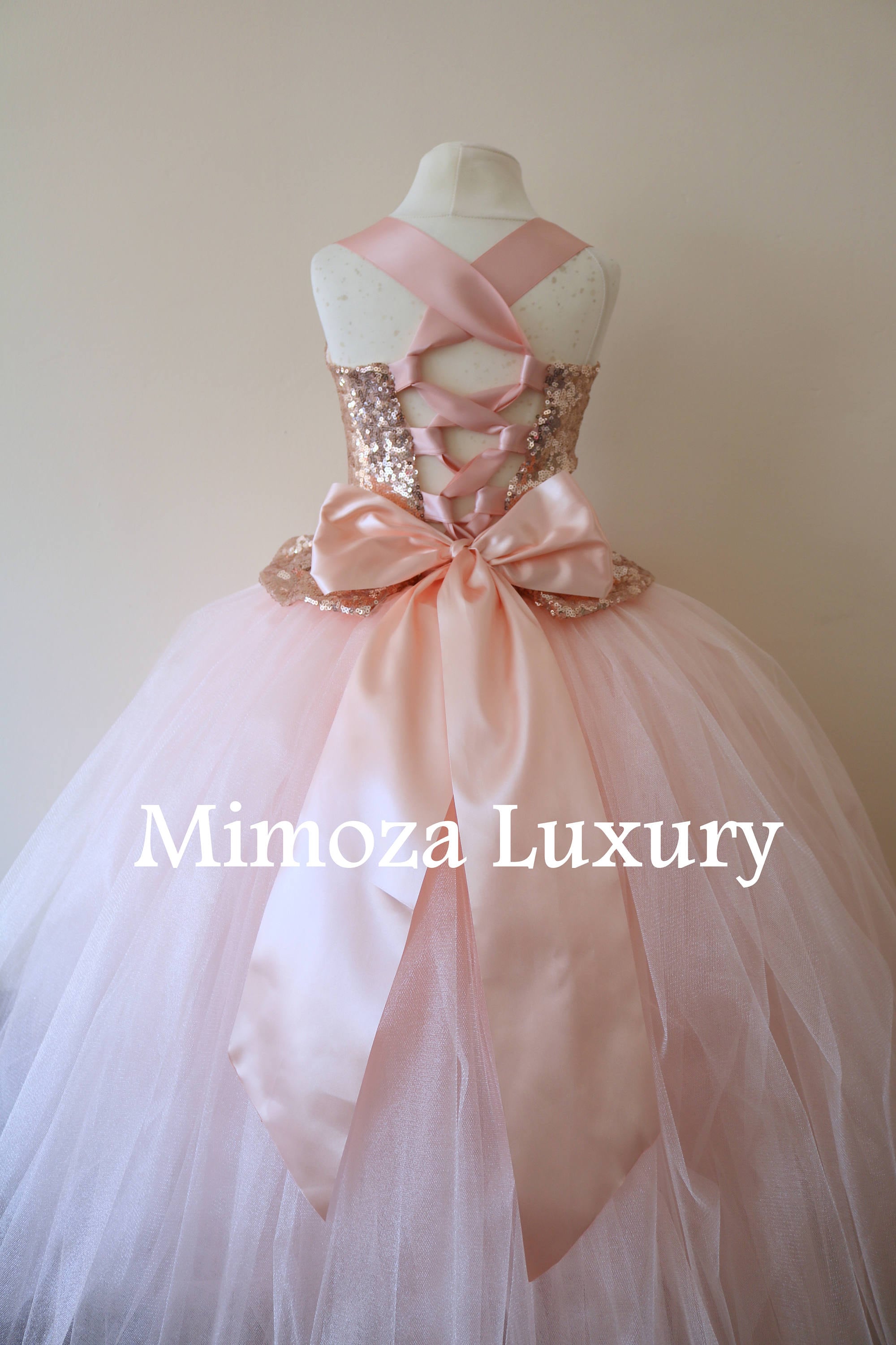 Rose Gold Flower Girl Dress Blush Bridesmaid Couture Gown Bespoke Girls Tulle Princess Tutu Rose Gold Flower Girl Dress Blush Bridesmaid Couture Gown Bespoke Girls Tulle Princess Tutu