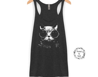 Cat Tank Top | Cat Shirt - Cat - Funny Cat Shirt - Racerback Tank Top