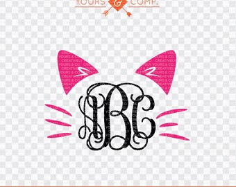 Download Cat monogram svg | Etsy