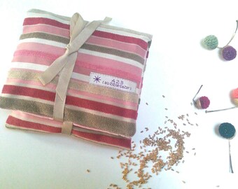 Heating pad with organic flax / organic heating pad removable velvet / pressed hot or cold to relieve back and neck