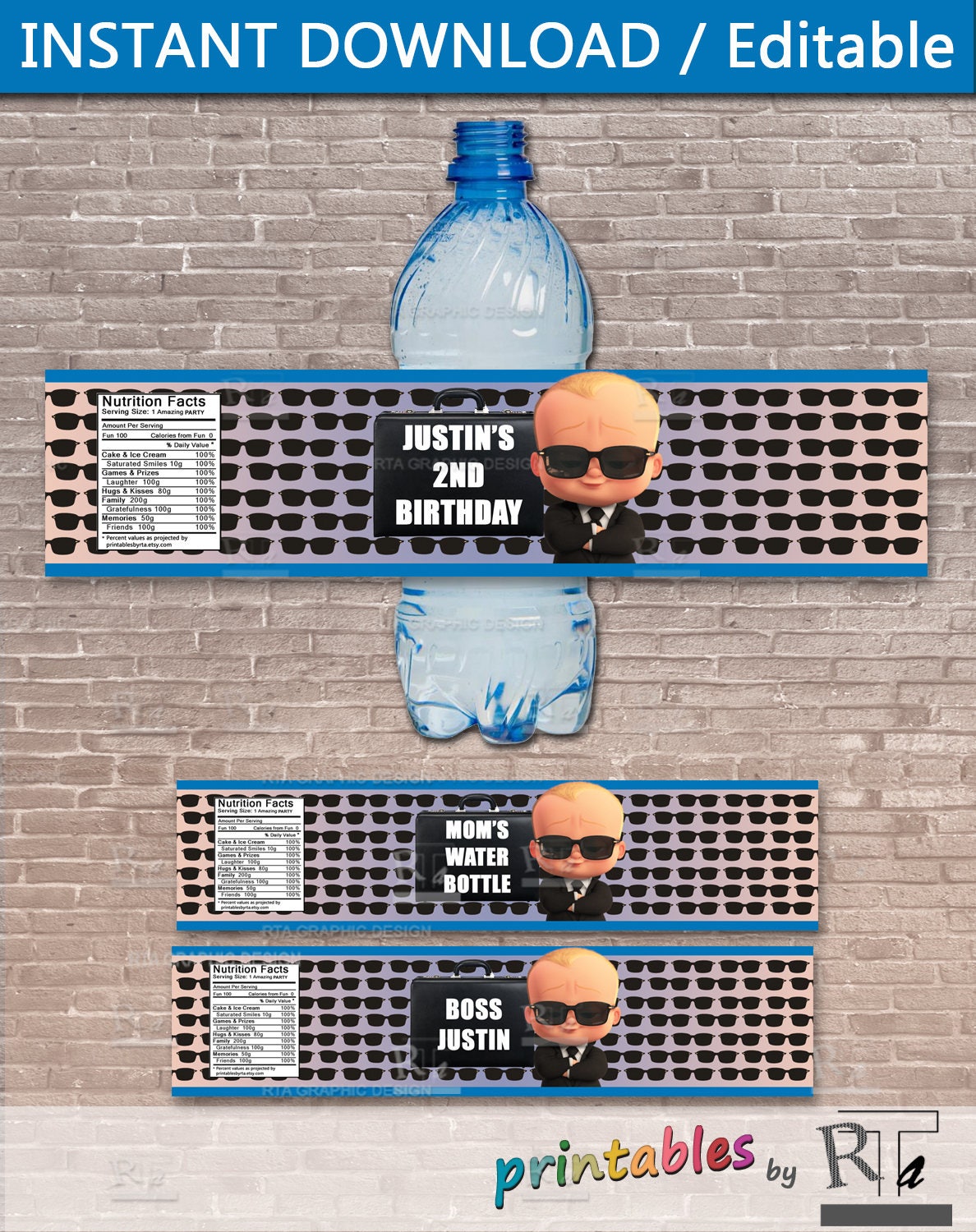 boss-baby-water-bottle-label-instant-dowload-editable