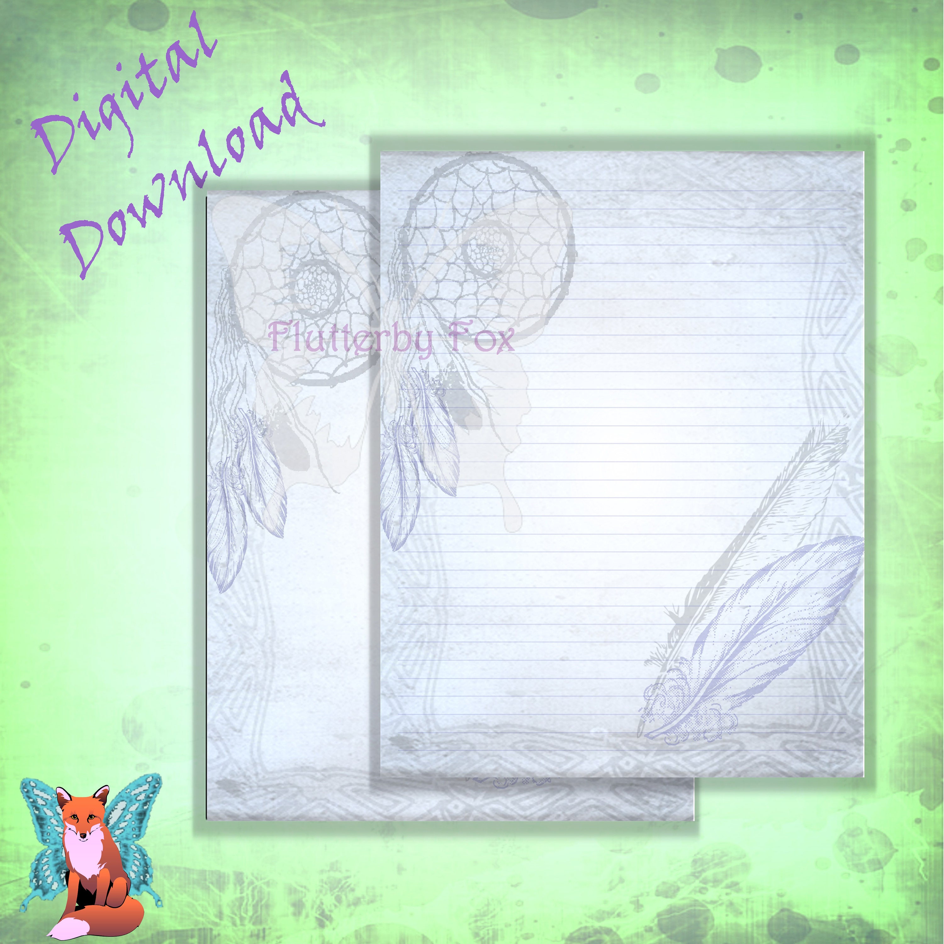 Native American Stationery Page Dream Catcher Page