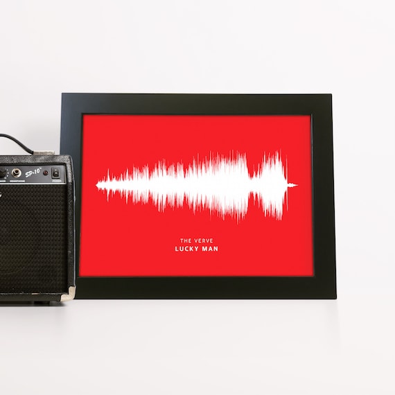 Any Song Sound Wave Print Fully Personalized Soundwave Picture - Any Colour Background - Any Message - A4 A5 A3 PP77