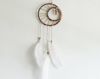 Moon Dream Catcher-Boho Wall Decor-Gift for Her-Dorm Decor-Office Decor-Birthday Gift-Baby Shower Gift-Nursery Decor-Boho Chic-Boho Decor
