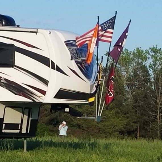 5th Wheel Flag Holder Multipule Flag holder Toyhauler Lock