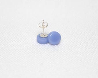 Cornflower Blue Glass Stud Earrings - Blue Glass Sterling Silver Stud Earrings - Gift for her - Gift for Mum - UK Seller - Bridesmaid Gift