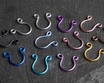 Fake Septum nose ring fake septum coloured septum ring fake body jewellery fake nose ring thin septum jewellery