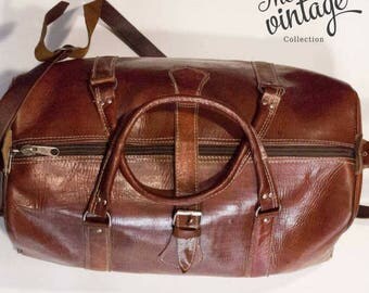 Leather Duffel Bag - Leather Weekend bag - Tan Leather Bag - Travel Bag - Gym Bag - Leather Shoulder Bag - Crossbody Bag - Men Overnight Bag