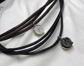3 Strand Sparkly Geode Choker