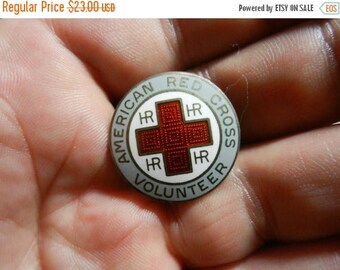 Summer Sale Original WW2 US Red Cross Volunteer Sterling Silver Badge