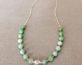 Amazonite Necklace Mint Green Amazonite Necklace Amazonite Bead Necklace Green Ombre Necklace Stone Necklace Bridesmaid Gift For Her For Mom