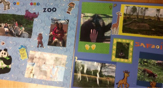 Scrapbooking: At The Zoo, 12x12 Premade Scrapbook Pages
