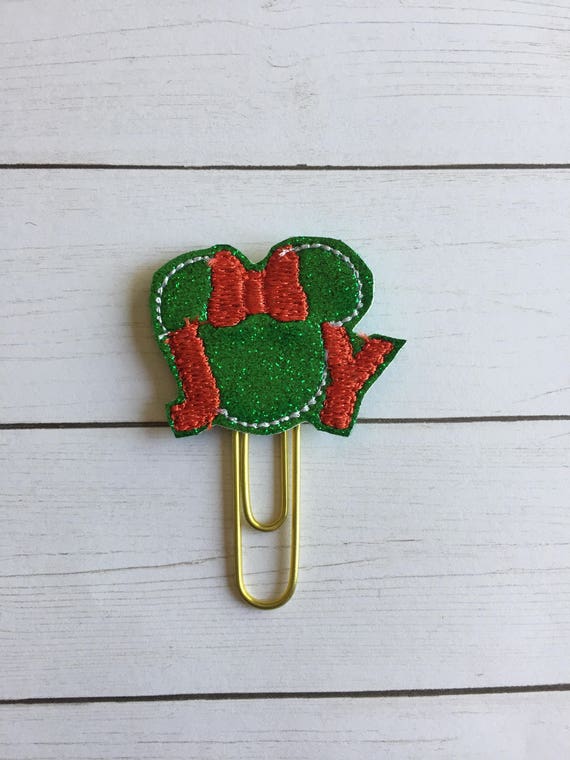 Girl Mouse Joy planner Clip/Planner Clip/Bookmark. Christmas planner clip. Holiday planner clip. mouse planner clip. Joy planner clip.