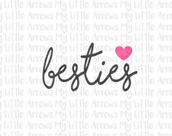 50% off - Besties best friends SVG, DXF, EPS, png Files for Cutting Machines Cameo or Cricut // best friends svg // summertime svg