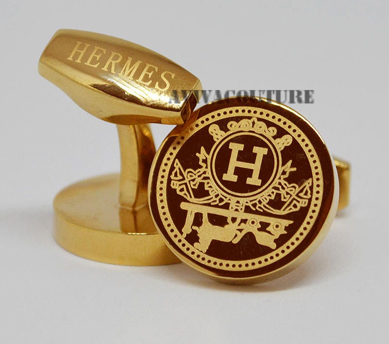 HERMES Cufflinks in Yellow Gold Classic Plated