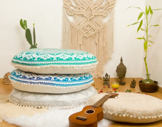 Poufs Floor Cushion Seating Area Meditation Cushion Floor