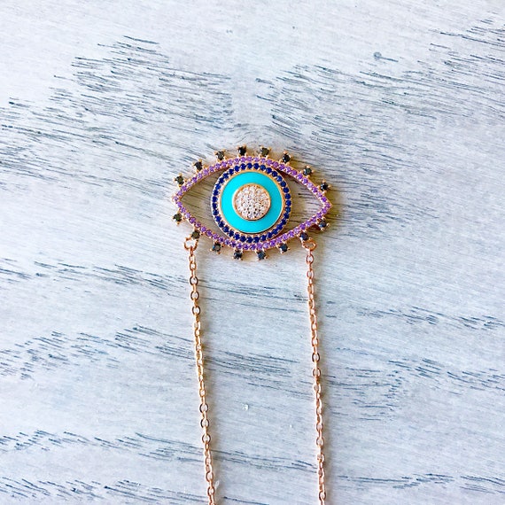 Harmony Evil Eye Necklace, Hamsa Pendant, Hamsa Protection Necklace, Unusual Gifts, Interesting Gift, Interesting Jewelry, Spiritual Jewelry
