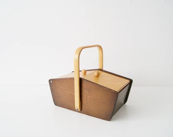 Sewing box DBGM, sewing box 50, wooden sewing box, storage box, sewing basket, sewing box, wooden chest, vintage handmade
